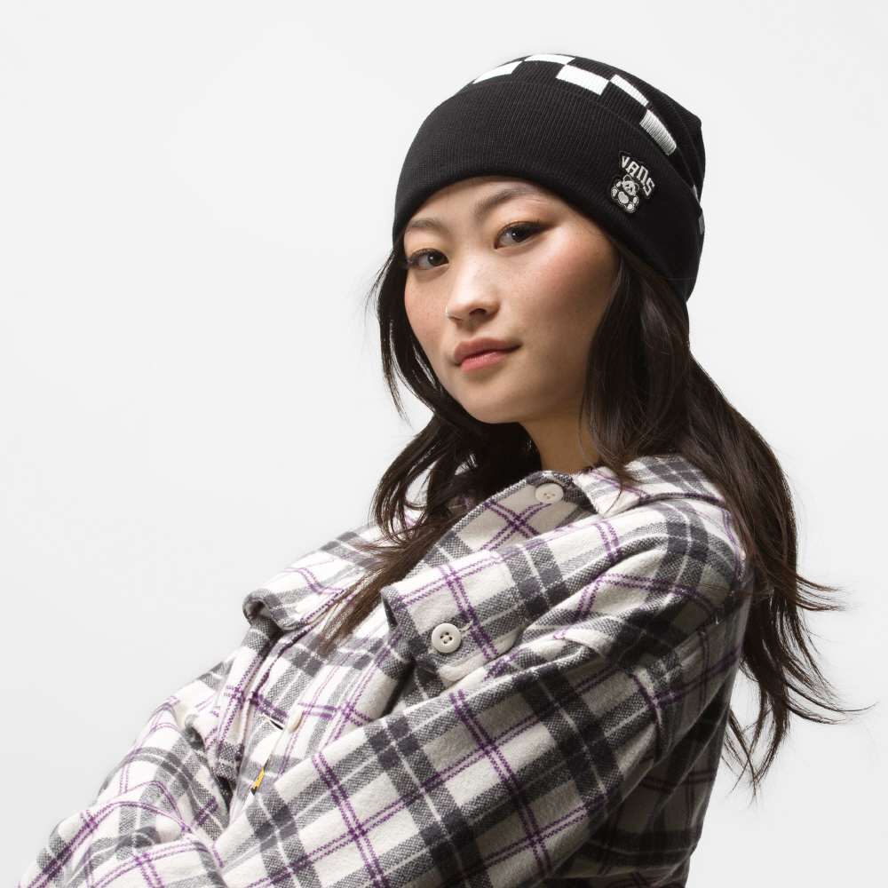 판다 체크 비니 VANS
